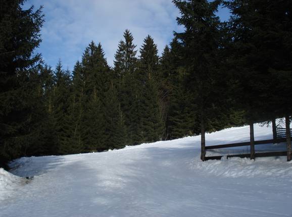 Ende der Skipiste im Tal